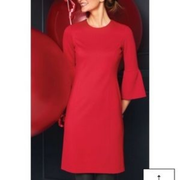 J.Mclaughlin red bell sleeve key hole back sz m - Picture 2 of 8